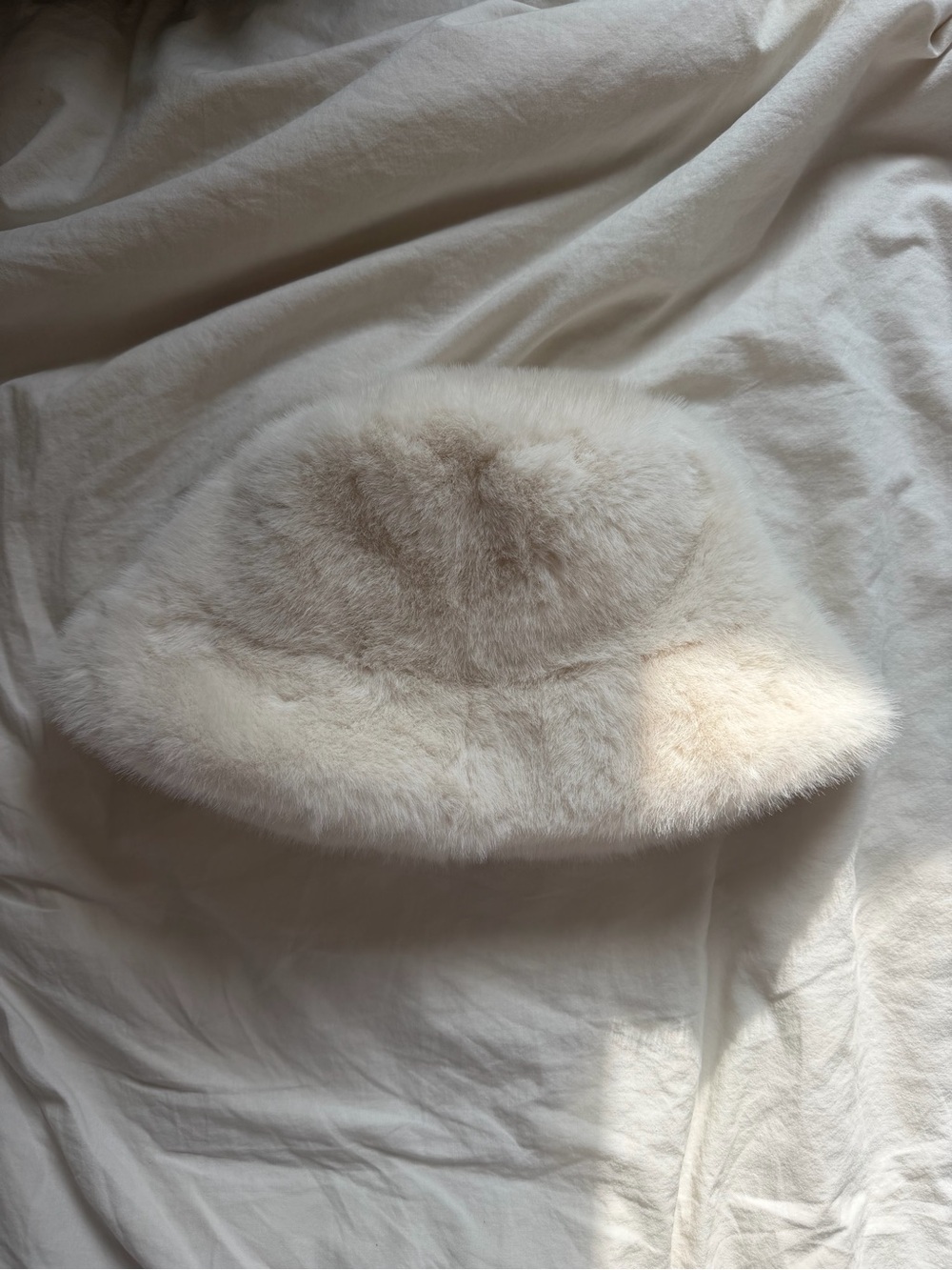 Plush Cream Fur Bucket Hat - Women Accessories